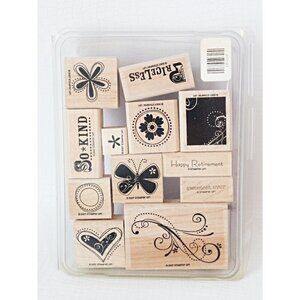 12 Vintage Rubber Stamps Butterfly So Kind Priceless Happy Retirement Sweetest